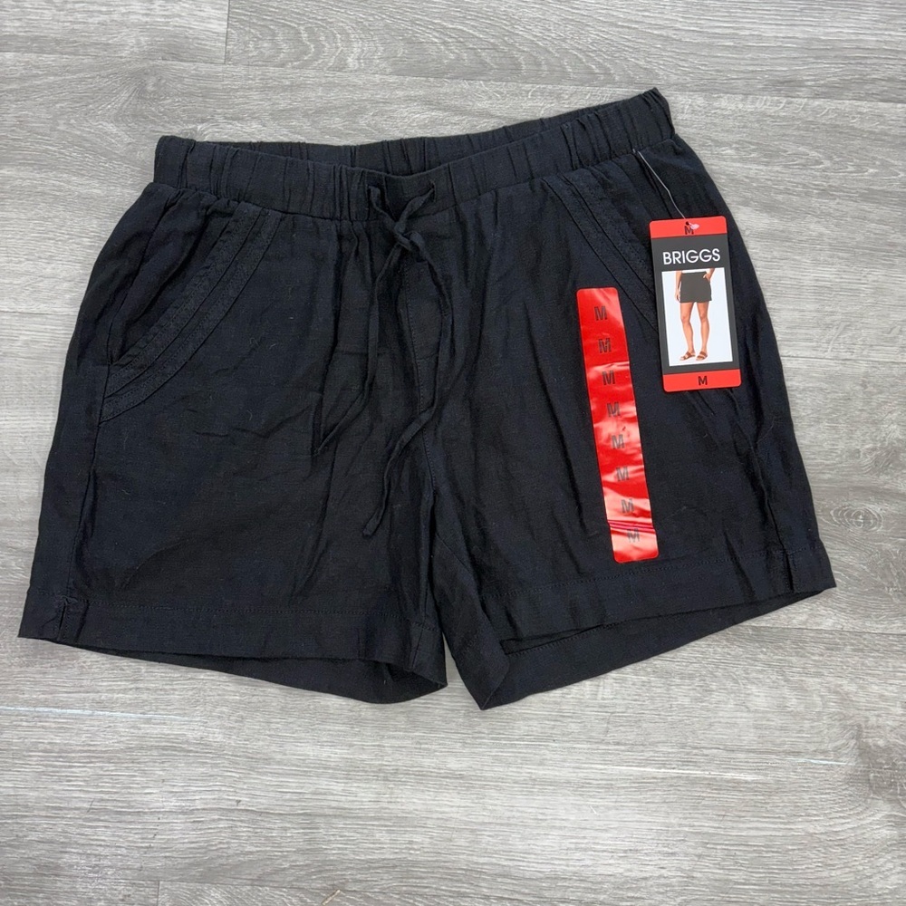 ❤️NWT Briggs New York Charcoal Elastic Waist Shorts Size Medium